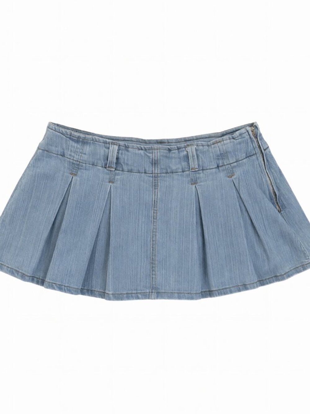 Fashion Nova Women's Pleated Mini Skirt Light Blue 1X